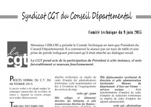 PROCÈS VERBAL DU C.T. DU 06 Février 2015