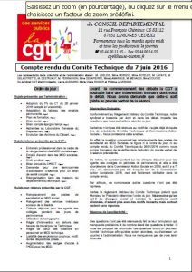 tract du Comité technique du 7 juin 2016